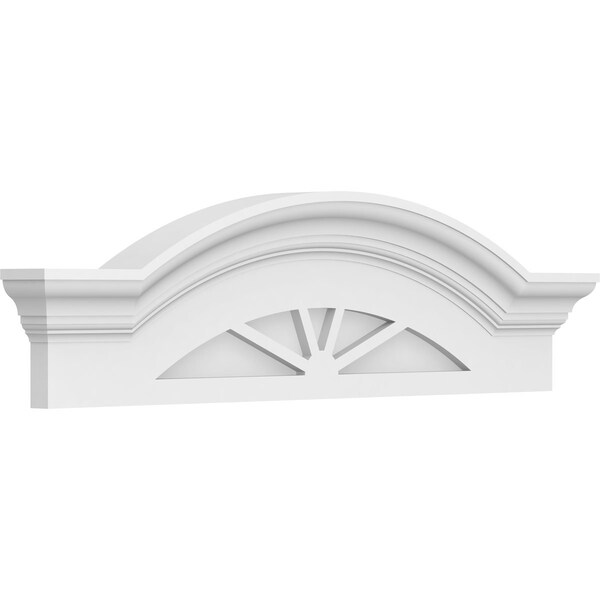 Ekena Millwork Segment Arch W/ Flankers 4 Spoke Architectural Grade PVC Pediment, 30"W x 8-1/2"H x 2-1/2"P PEDPS030X085SGF04 - main